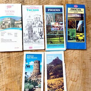 Arizona Tucson Phoenix Road maps Vintage Different Years AAA HTF
